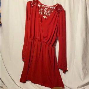 Red long sleeve dress